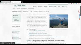 Mountain Birdwatch Data Entry Tutorial