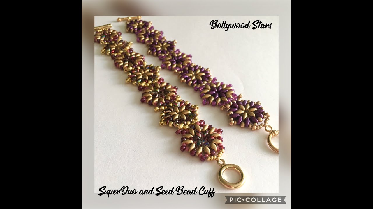 MY FAVORITE BANGLE - Beaded bracelet pattern with superduo and seed beads,  beading tutorial / BEADING TUTORIAL ONLY