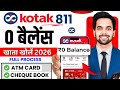 Kotak Mahindra Bank Open Account Zero Balance | Kotak 811 Account Opening Online Zero Balance