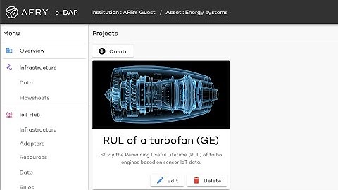 Predictive maintenance of a turbine using e-DAP
