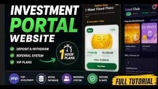 Create Investment Portal ,ROI Investment Website UI Design in PHP, Investment App Source code