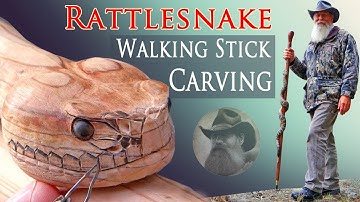 Carving an Eastern Diamondback Rattlesnake Walking Stick