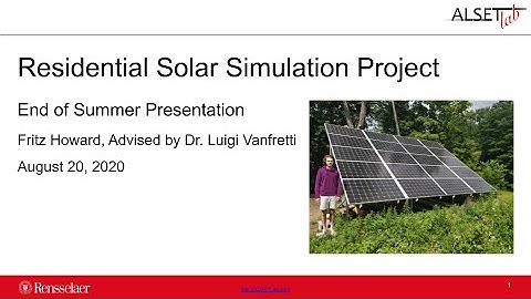 Residential Photovoltaic System Simulation Project - URP Summer 2020 Project Presentation