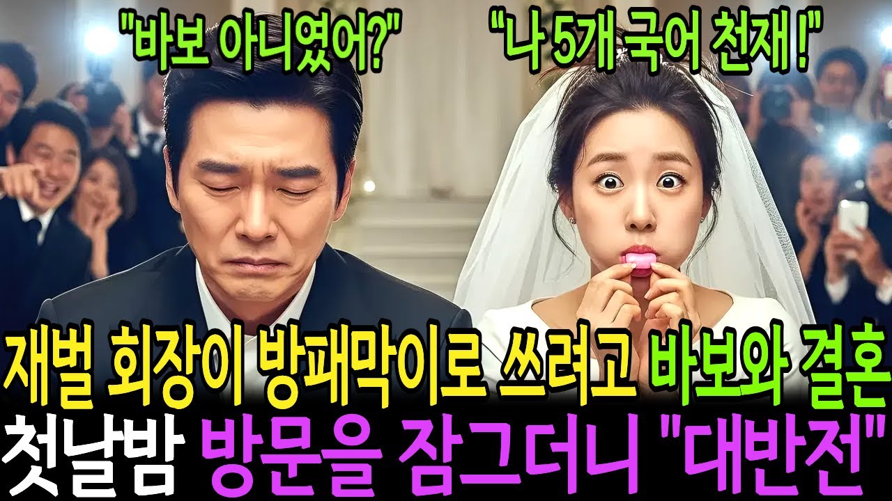 바보인 줄 알고 방패막이로 위장 결혼.. 백만장자가 해임당하려던 신혼 첫날밤 바보 아내가 방문을 잠그며 유창한 5개 국어로 