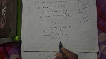 Find two numbers whose arithmetic mean is 10 and geometric mean is 8