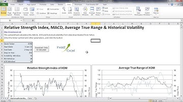 Plot MACD, RSI, ATR, EMA & Volatility in Excel, automatically