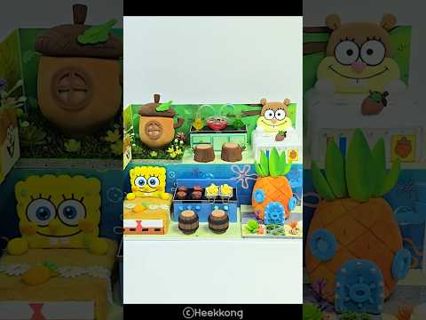 #shorts DIY Miniature Spongebob♥Sandy Cheeks House ♥Making Spongebob×Sandy Cheeks♥<strong>acorn</strong> vs pineapple
