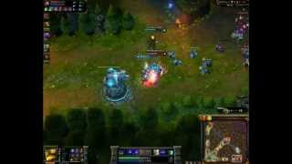 Flash grab Blitz in 3v2 gank