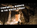 I WENT TO LIVE in A forest DUGOUT on SKIS | Cooking on A BRICK OVEN