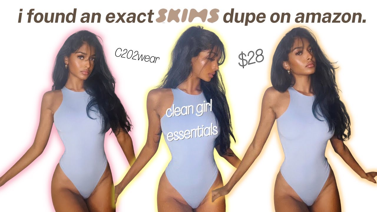 trying the SKIMS bodysuit dupe from  (PUMIEY).. HONEST REVIEW +  TRY-ON HAUL 