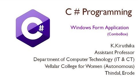 #8 : C# - Windows Form Application ~ ComboBox