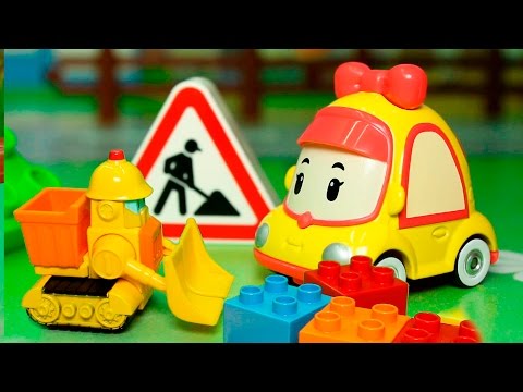 Мультики про машинки для малышей с игрушками Робока Полли. Помогаем Мини