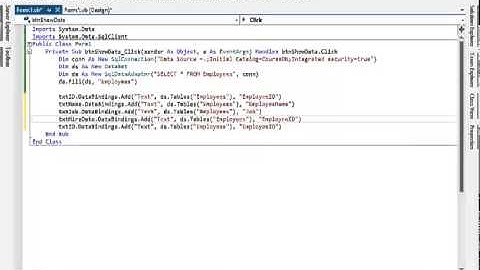 005 عرض البيانات في مربعات نصوص (دورة التعامل مع قواعد البيانات باستخدام VB.net)