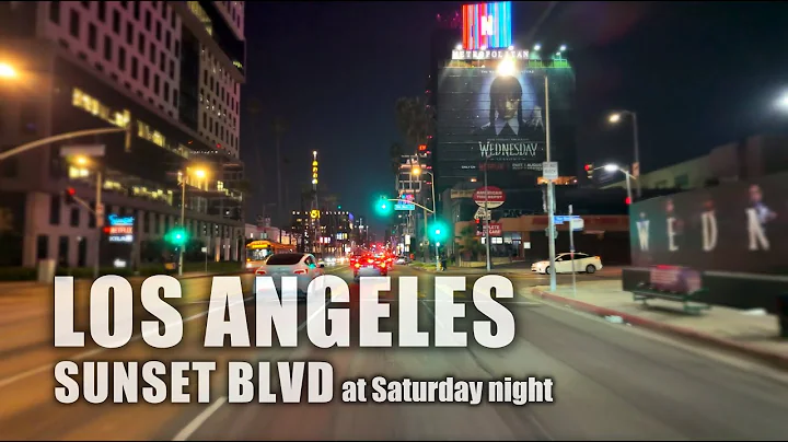 Sunset Boulevard Night Drive | Los Angeles Saturday Night 4K HDR City Lights