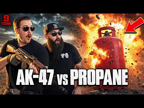 AK-47 vs. 9 Random Items (Propane Tank Explodes?!)