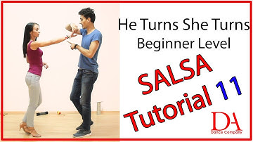 Salsa Tutorial 11: He Turns She Turns | Salsa Beginners | by Marius&Elena