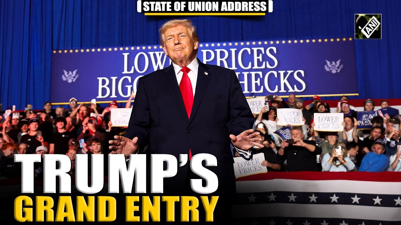 Trump receives rousing welcome in Congress before historic State of the Union Address