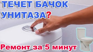 картинка: ТЕЧЕТ БАЧОК УНИТАЗА?  Ремонт за 5 минут. Легко и Просто.