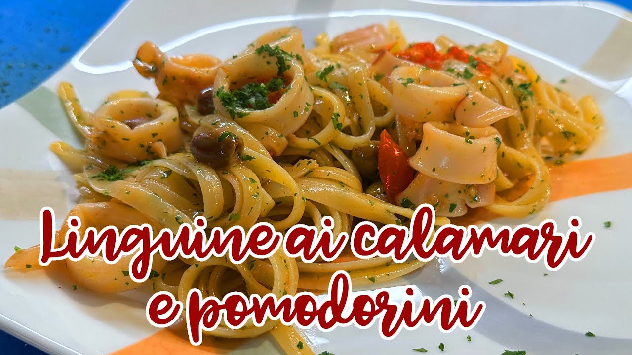 Linguine con i calamari e pomodorini