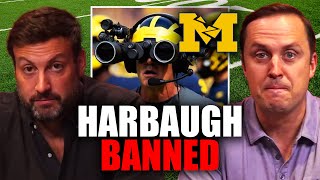 Famous NCAA BANS Former MICHIGAN Head Coach Jim Harbaugh From College Football | OutKick Hot Mic Wealth