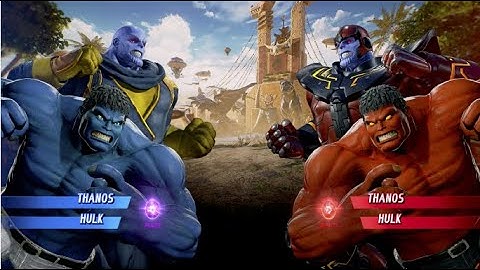 Blue Hulk and Thanos vs Red Hulk and Thanos - MARVEL VS. CAPCOM: INFINITE