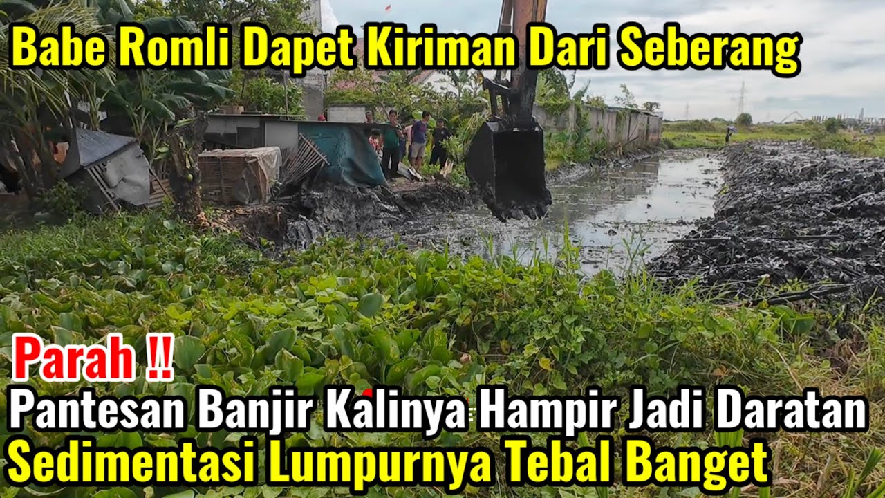 Parah‼️Pantesan Banjir Kalinya Sudah Hampir Jadi Daratan Lumpurnya Tebal Banget
