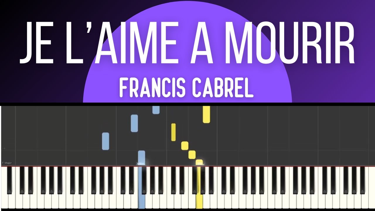 Francis Cabrel - Je l'aime à mourir (Piano Tutorial - Synthesia) - YouTube