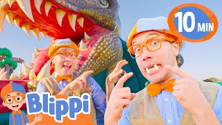 roar like dinosaur blippi kids adventure exploration videos