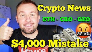 Daily Crypto Update - VISA Accepts USDC - ETH and CRO Pump - $4,000 Mistake 🤬 screenshot 2