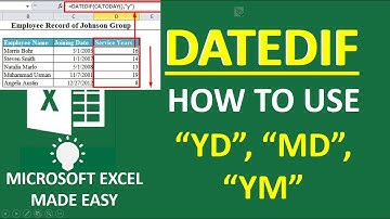 Detailed Excel DATEDIF Function | =DATEDIF (start_date, end_date, "YD")