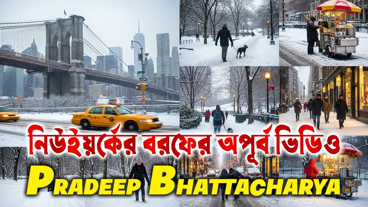 নিউইয়র্কের বরফের অপূর্ব ভিডিও।  #NewYorkSnow #NYCWinter #Snowfall