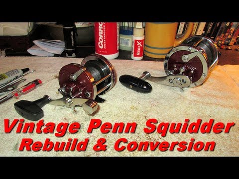 Penn Squidder 140 Conventional Fishing Reel Rebuild & Conversion