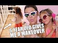 6 YEAR OLD GIVES ME A MAKEOVER | Clothes & Makeup