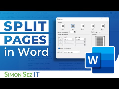 Video: Hvordan opdeler jeg et Word-dokument i to lige store sektioner?