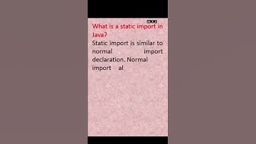 What is a static import in java? #importinjava #java #javainterviewquestions  #static #shortvideo
