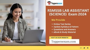RSMSSB LAB ASSISTANT (SCIENCE) Syllabus 2024, Online Test Series, Question Paper