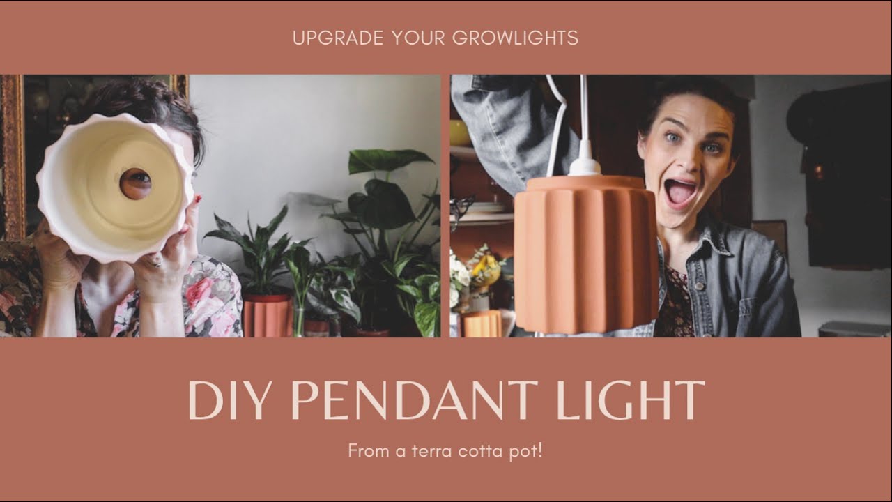 DIY Pendant grow light from Plant pots YouTube