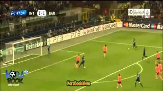 انتر ميلان 3-1 برشلونه ذهاب دوري ابطال اوربا 2010
