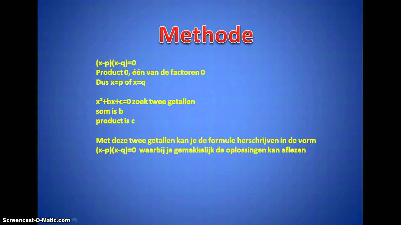 Het gebruik van de som-product methode - YouTube