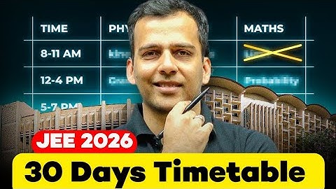 30 Days JEE 2026 📆 Sleep & Study Schedule ⚠️ TK Sir JEE Main Guidance #jee2026 #iitjee 
