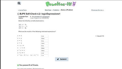 Java Practice It || 4.2 logicExpressions1 || boolean, logical expressions