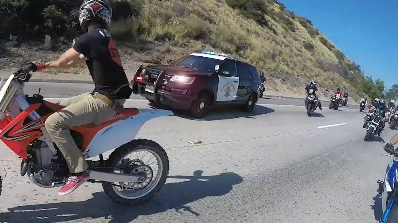 Cop Tries To Stop Group Of Bikers Then This Happens YouTube