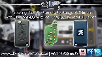 Peugeot - Citroen Used Remote Key Unlocking E33CI002 By Zed Full Key Programmer & PCF79XX Adapter