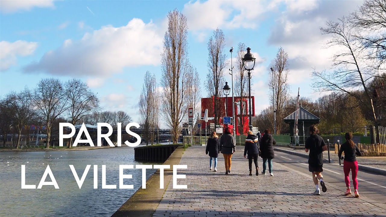 Relaxing walk in Paris - La Villette 4k