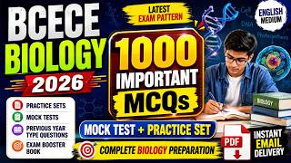 BCECE Biology PDF Book 2026 | 1000 MCQs + Mock Test + Practice Set #ExamPreparation