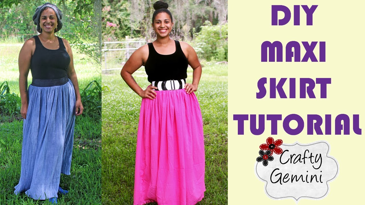 How to Make a Maxi Skirt- DIY Tutorial- NO ELASTIC waistband - YouTube