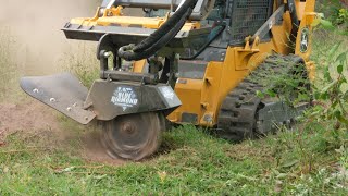 Skid Steer Stump Grinding with Blue Diamond