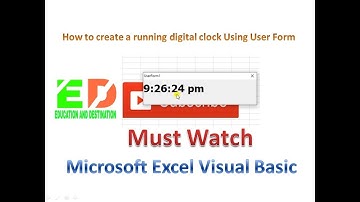 Digital Clock Using User Form Excel VBA