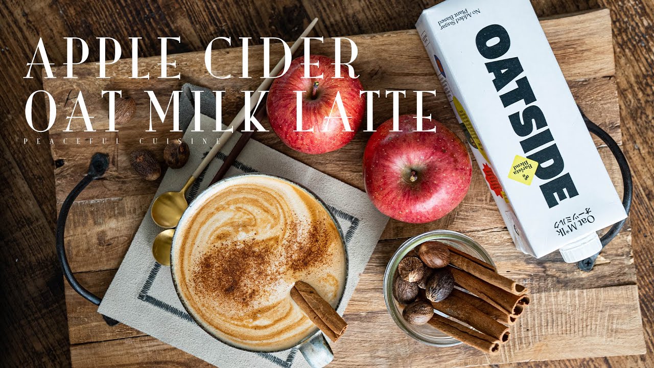 ⁣[No Music] How to Make Apple Cider Oat Milk Latte