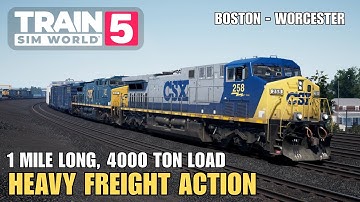 Heavy Freight Action on Boston Worcester - AC4400CW | Train Sim World 5